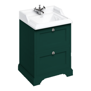 Burlington 65 2 Drawer Vanity Unit & Classic Basin   Matt Green