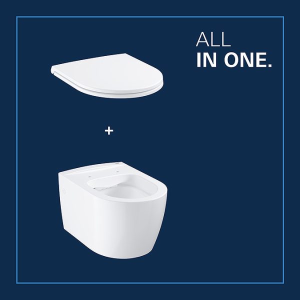 Grohe Start Round Ceramic Wall Hung Pan with Soft Close Seat - Image 6