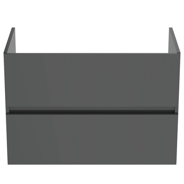 Ideal Standard Eurovit+ 80cm Wall Hung 2 Drawer Vanity Unit with Basin    Mid Grey - Image 4