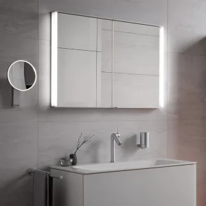 Keuco Royal Match 800mm Semi Recessed LED Illuminated Mirror Cabinet