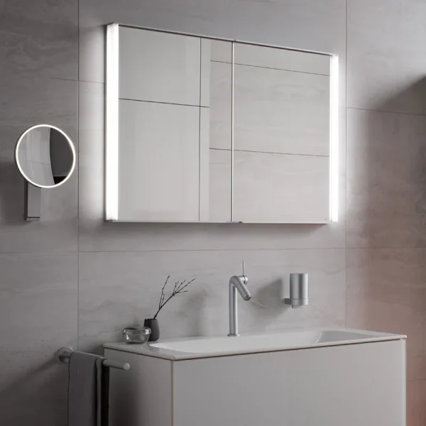 Keuco Royal Match 800mm Semi Recessed LED Illuminated Mirror Cabinet