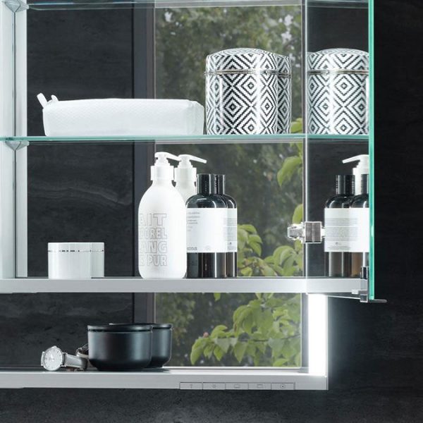 Keuco Royal Lumos 800mm Semi Recessed LED Illuminated Mirror Cabinet - Image 3