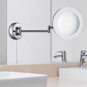 Searchlight IP44 Chrome Illuminated Adjustable Bathroom Mirror