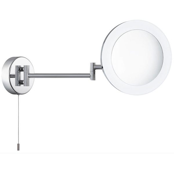 Searchlight IP44 Chrome Illuminated Adjustable Bathroom Mirror - Image 2