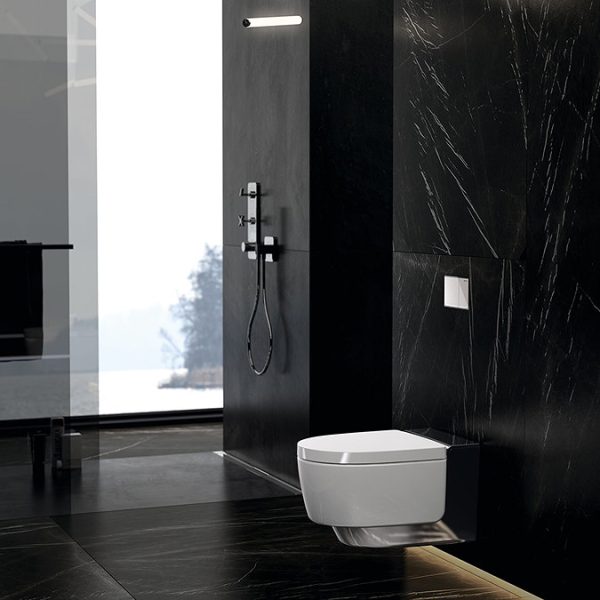 Geberit AquaClean Gloss Chrome Mera Classic Rimless Wall Hung Shower WC - Image 3