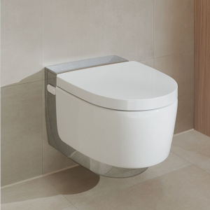 Geberit AquaClean Gloss Chrome Mera Classic Rimless Wall Hung Shower WC