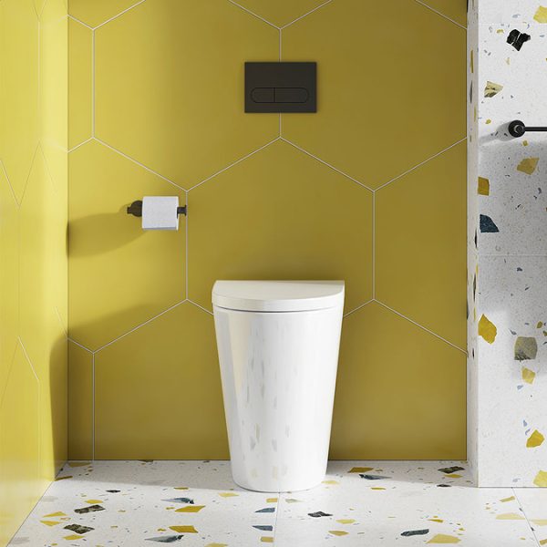 Britton Bathrooms Sphere Tall Rimless Back To Wall Pan + Soft Close Seat - Image 5