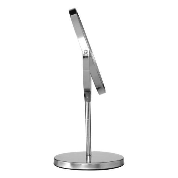 Silver Effect Metal Swivel Cosmetic Mirror - Image 2