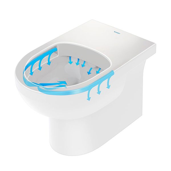 Duravit No.1 570mm Rimless Back to Wall Toilet Pan + Seat - Image 2