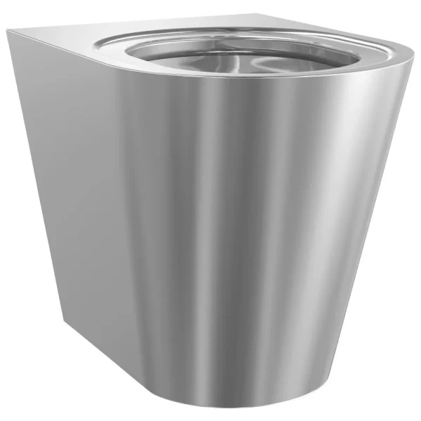 Franke Campus HDTX597B Stainless Steel Floor Standing WC Pan + Black Toilet Seat