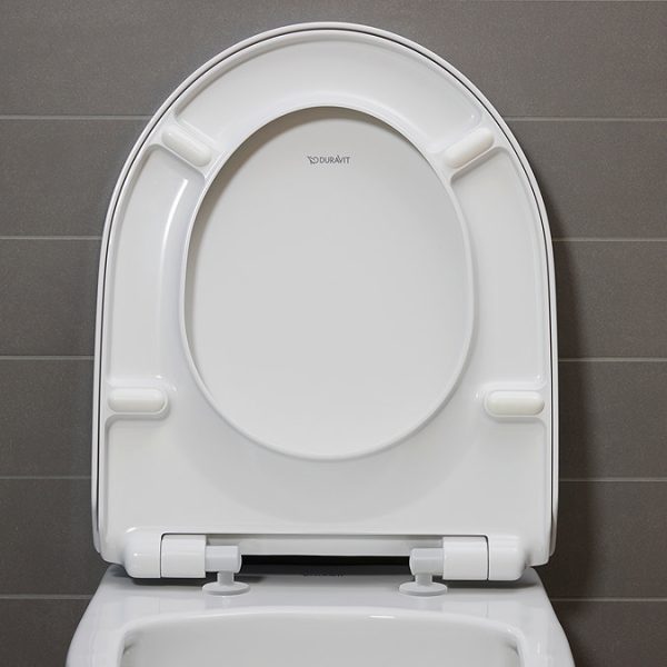 Duravit No.1 570mm Rimless Back to Wall Toilet Pan + Seat - Image 3