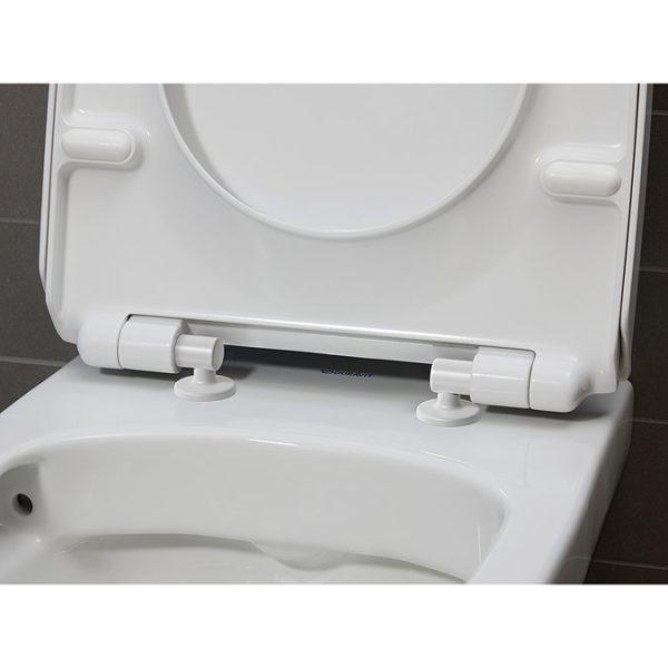 Duravit No.1 480mm HygieneGlaze Rimless Back to Wall Toilet Pan + Seat - Image 3