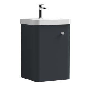 Cruze 400mm Curved Soft Black Wall Hung Vanity Unit