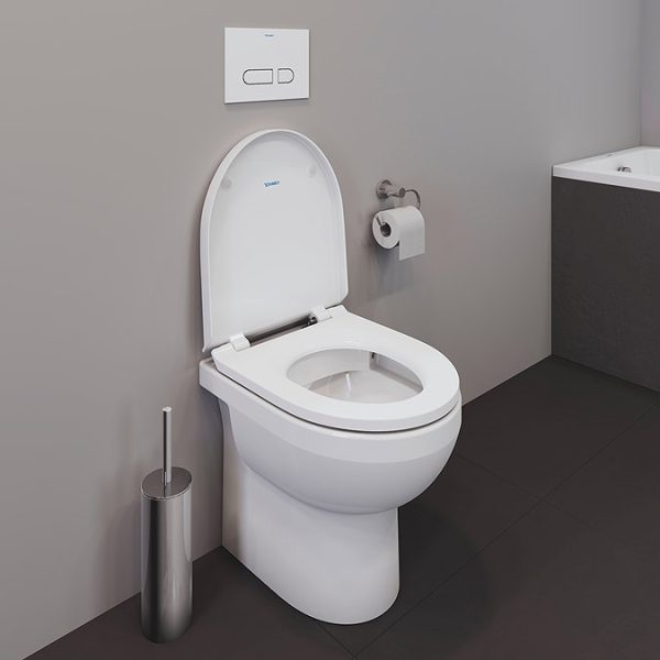 Duravit No.1 480mm HygieneGlaze Rimless Back to Wall Toilet Pan + Seat - Image 2