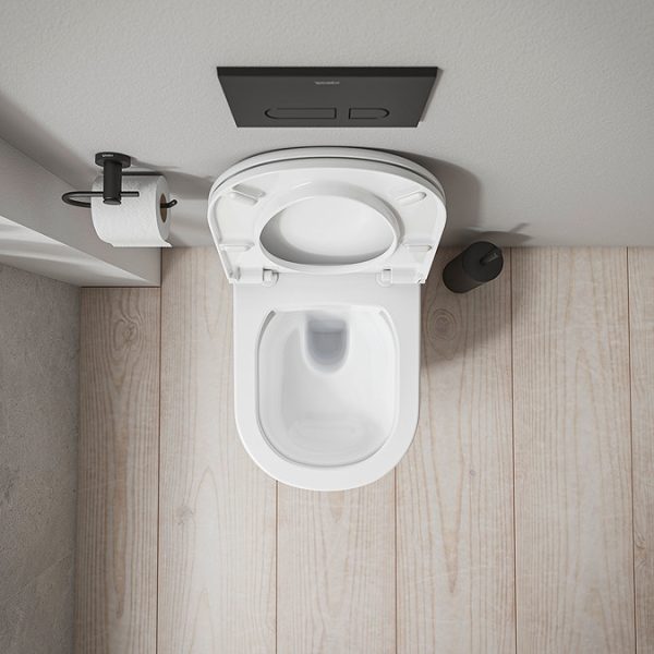 Duravit D Code Rimless Wall Hung Toilet with Soft Close Seat - Image 3