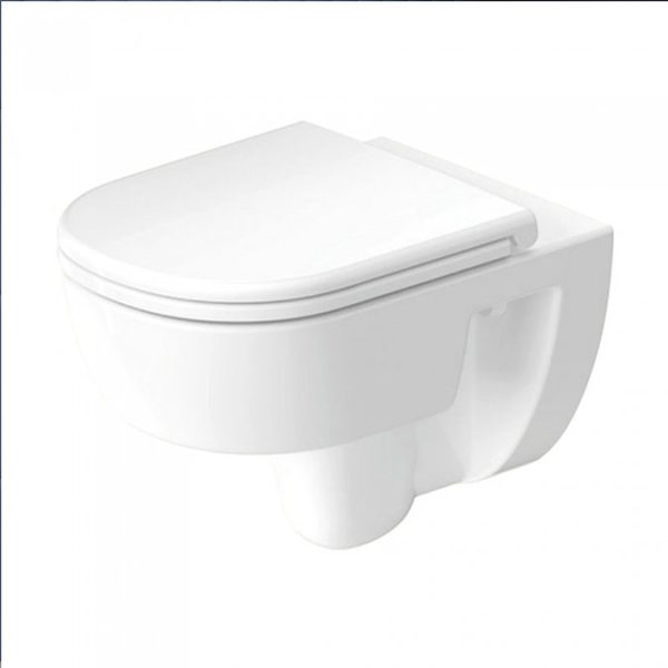 Duravit D Code Rimless Wall Hung Toilet with Soft Close Seat - Image 5