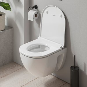 Duravit D Code Compact Rimless Wall Hung Toilet with Soft Close Seat