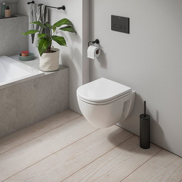 Duravit D Code Compact Rimless Wall Hung Toilet with Soft Close Seat - Image 3