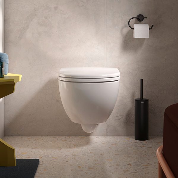 Duravit D Code Compact Rimless Wall Hung Toilet with Soft Close Seat - Image 5