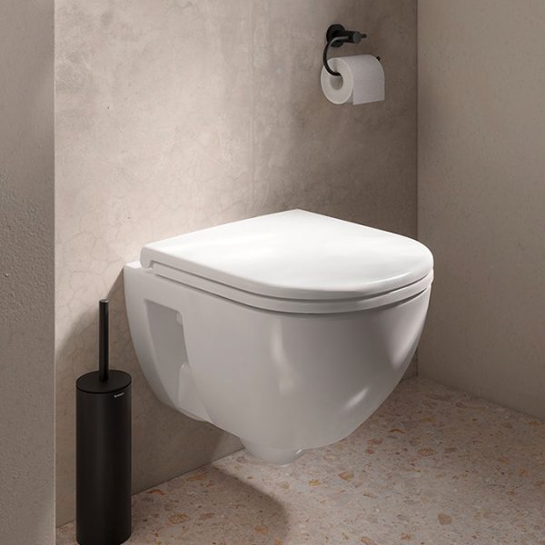 Duravit D Code Compact Rimless Wall Hung Toilet with Soft Close Seat - Image 6