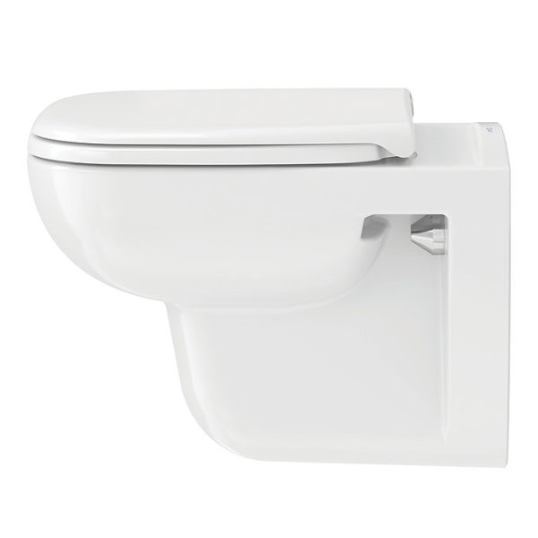 Duravit D Code Rimless HygieneGlaze Wall Hung Toilet + Seat - Image 4
