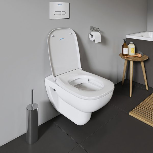 Duravit D Code Rimless HygieneGlaze Wall Hung Toilet + Seat - Image 6