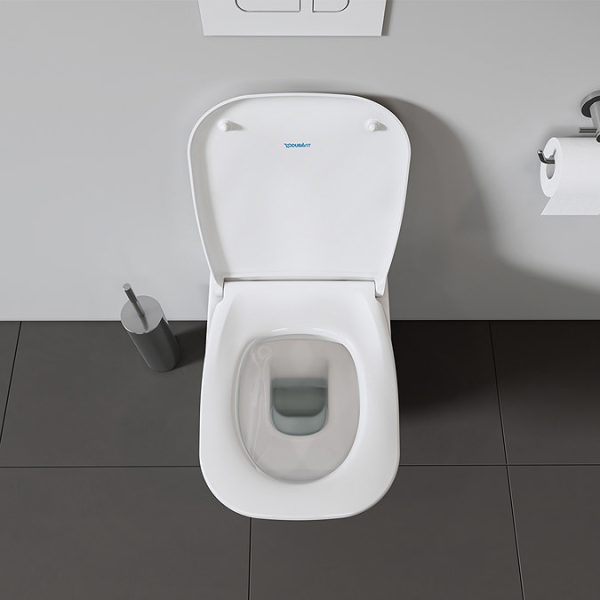 Duravit D Code Rimless HygieneGlaze Wall Hung Toilet + Seat - Image 7