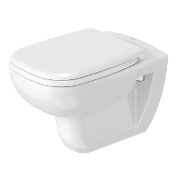 Duravit D Code Rimless HygieneGlaze Wall Hung Toilet + Seat