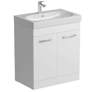 Tissino Angelo 700mm Floor Mounted Washbasin Unit   Gloss White