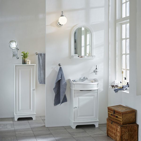 Miller   Traditional 1903 Arched Mirror with Fixed Shelf and Rail - Image 2