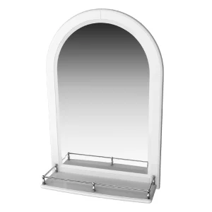 Miller   Traditional 1903 Arched Mirror with Fixed Shelf and Rail
