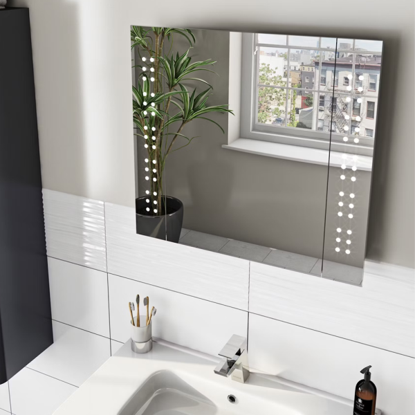 Mode Fuller LED Mirror Cabinet 600 x 650mm with Demister & Charging Socket