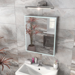 Mode Mayne LED Illuminated 600 x 500mm Mirror Cabinet with Charging Socket