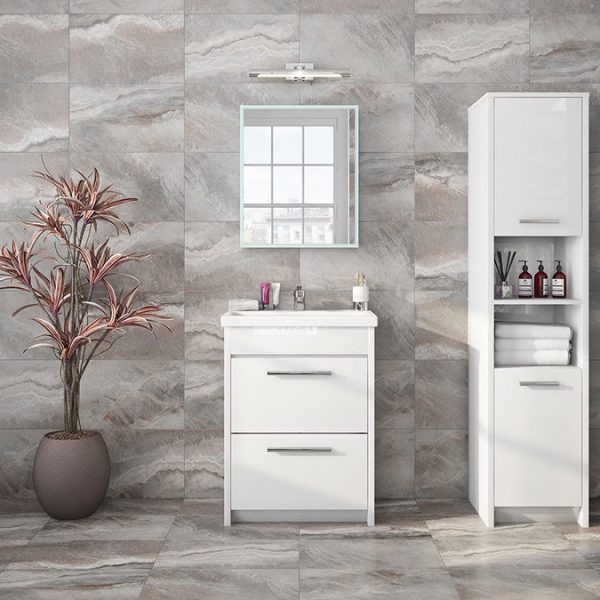 Mode Mayne LED Illuminated 600 x 500mm Mirror Cabinet with Charging Socket - Image 5