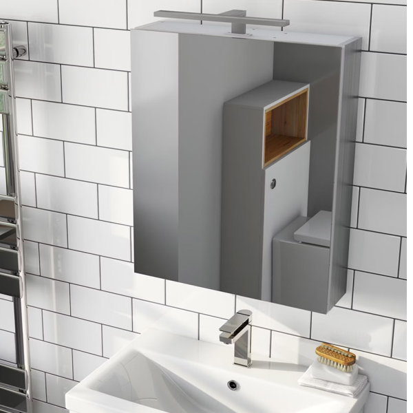 Mode Hale Over & Under Lit LED Mirror Cabinet 600 x 500mm with Demister & Charging Socket