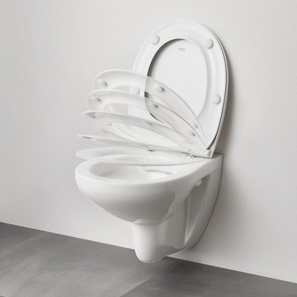 Grohe Bau Rimless Wall Hung Toilet with Slim Soft Close Seat - Image 5
