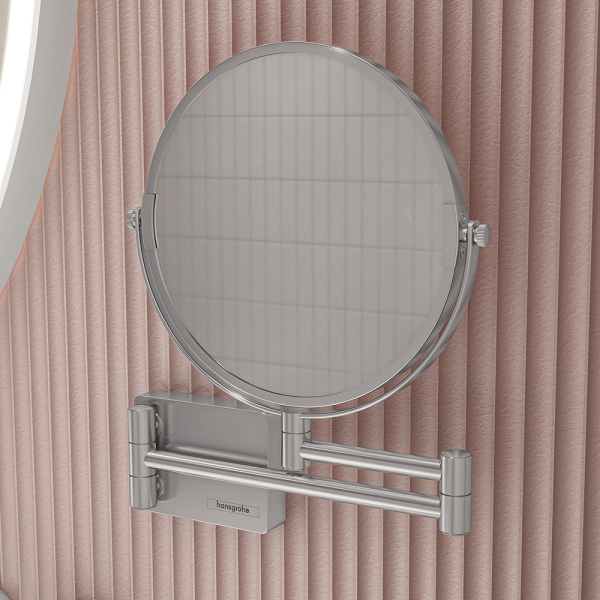 hansgrohe AddStoris Chrome Shaving Mirror with 3x Magnification