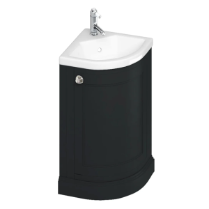 Burlington Floor Standing Corner Vanity Unit   Matt Black   430mm Wide