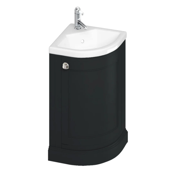 Burlington Floor Standing Corner Vanity Unit   Matt Black   430mm Wide