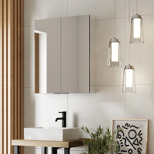 HIB Eris 60 Aluminium Mirror Cabinet - Image 2