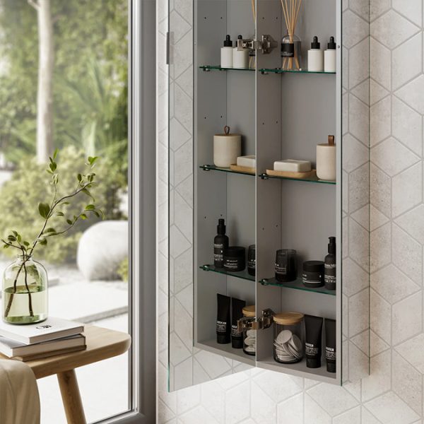 HIB Eris 30 Aluminium Mirror Cabinet - Image 3