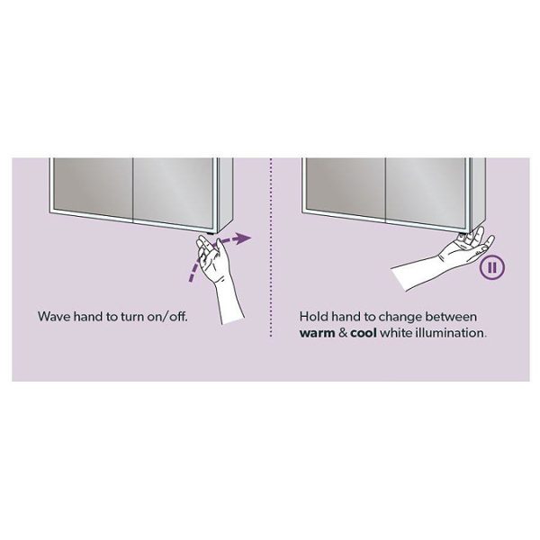 HIB Qubic 80 LED Aluminium Mirror Cabinet - Image 2