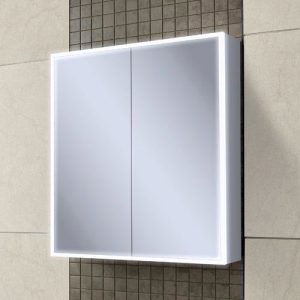 HIB Qubic 60 LED Aluminium Mirror Cabinet