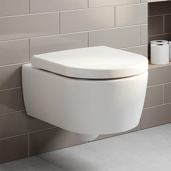 Villeroy & Boch ViConnect Pro S Toilet Frame with Arto Wall Hung Toilet Combi Pack and White Flush Plate - Image 4