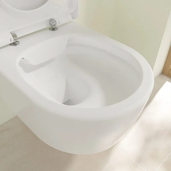 Villeroy & Boch ViConnect Pro S Toilet Frame with Arto Wall Hung Toilet Combi Pack and White Flush Plate - Image 5