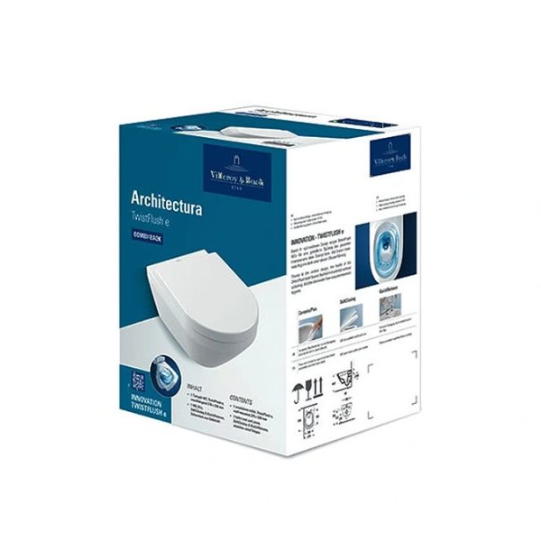 Villeroy & Boch Architectura Wall Mounted Rimless Toilet with TwistFlush + Soft Close Seat Combi Pack - Image 4