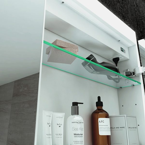 HIB Apex 50 LED Illuminated Mirror Cabinet - Image 3