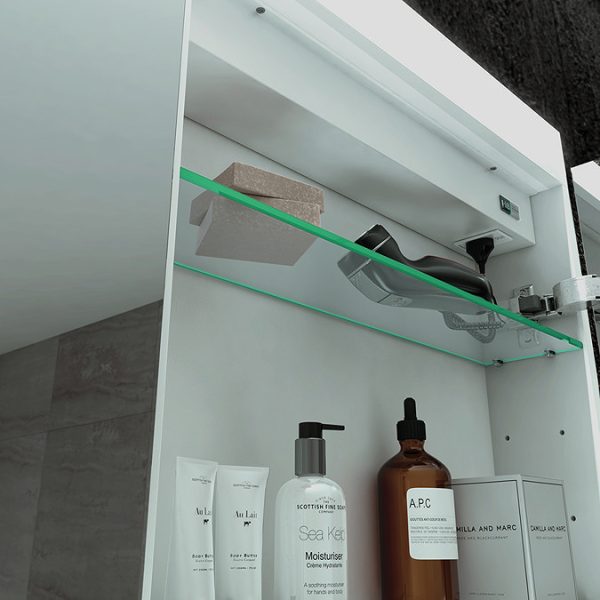 HIB Apex 80 LED Illuminated Mirror Cabinet - Image 3
