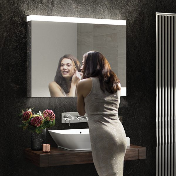 HIB Apex 100 LED Illuminated Mirror Cabinet - Image 6