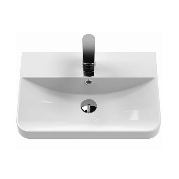 Cruze 500mm Curved Satin Green Vanity Unit - Image 2